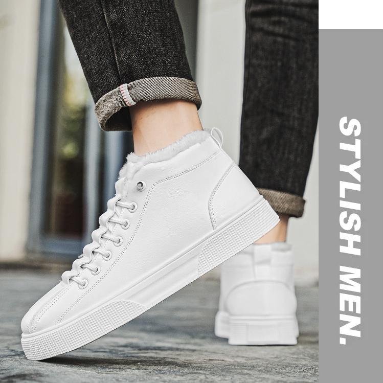 Кроссовки для мужчин Зимняя классика Мужская кожаная обувь Новые модные универсальные повседневные туфли на платформе Мокасины Британские кожаные кроссовки