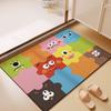 Cartoon Puzzle Bathroom Absorbent Floor Mat Bathroom Doorway Quick Drying Anti-slip Foot Mat Household Wear Resistant Diatom Mud Floor Mat