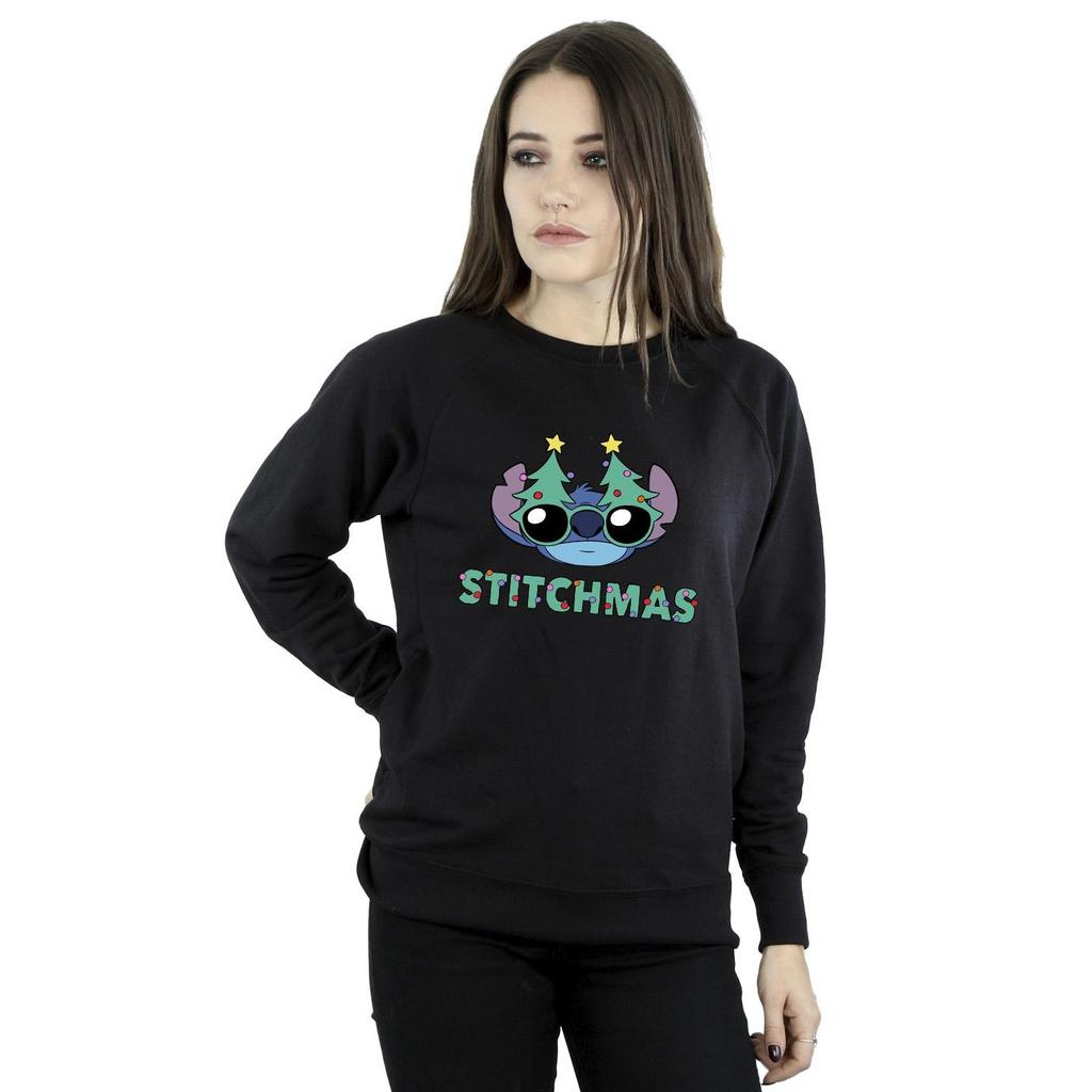 Disney Womens/Ladies Lilo & Stitch Stitchmas Glasses Sweatshirt