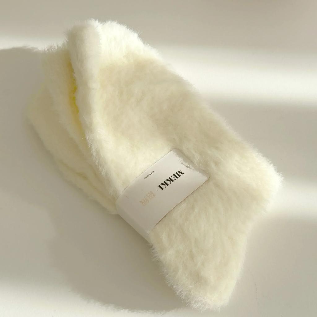 1/3 пары однотонных уютных носков из меха норки, женские носки на осень-зиму, утолщенные, теплые, для сна, кровати, пола, дома, пушистые, кавайные носки