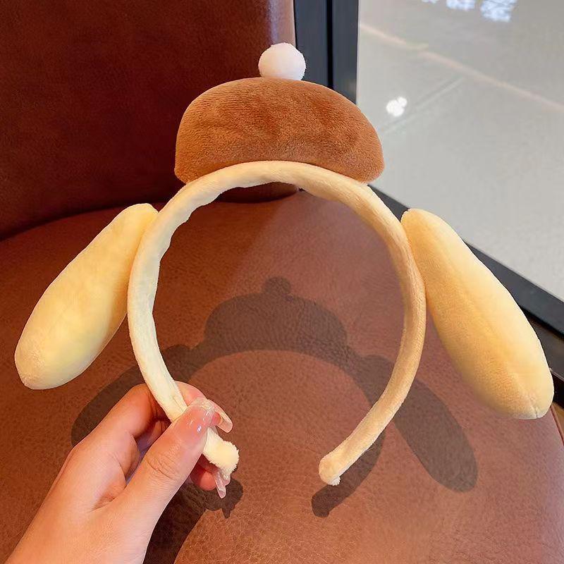 Очаровательная плюшевая повязка на голову с кроличьими ушками-сердечками для умывания лица - Милый мультяшный аксессуар для волос