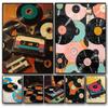 Retro Fashion Music Record Player Illustration Poster Canvas Print Wall Living Room Bedroom Home Decoration Picture