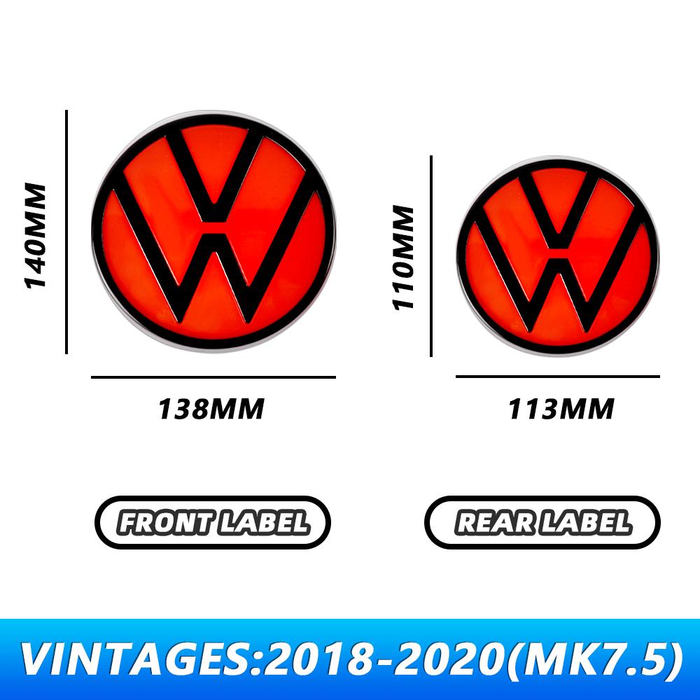 1pc Original Replacement Version SZDHZ4 Car Front Grille Emblem Cover/Rear Trunk Lid Badge For VW GOLF 7.5 2018-2021 MK7 2014-2017
