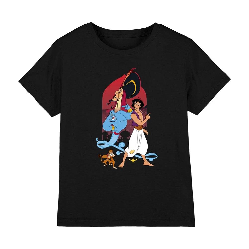 Aladdin The Genie, Jafar And Abu 100% Cotton T-shirt Mens Tees Top Black
