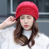 Hat Women's Winter Warm Hat Outdoor Knitted Hat with Thick Velvet Beret Korean Version Hat
