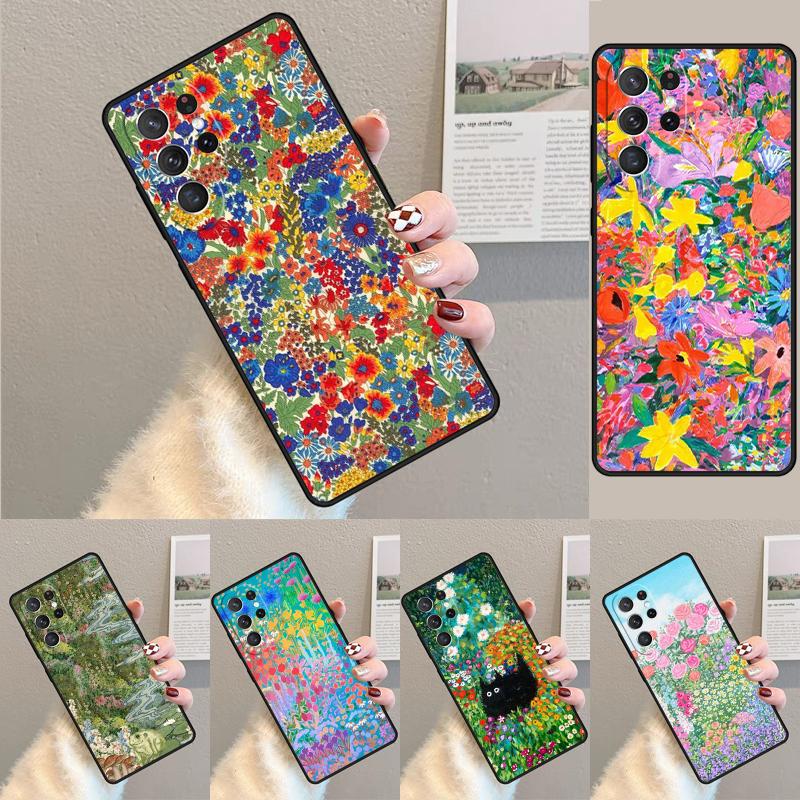 Красочный Цветочный Рисунок Арт Чехол для Телефона для Samsung Galaxy note 10 pro S26 Ultra S23 S24 FE S25 S21 S22 PLUS ударопрочный Чехол