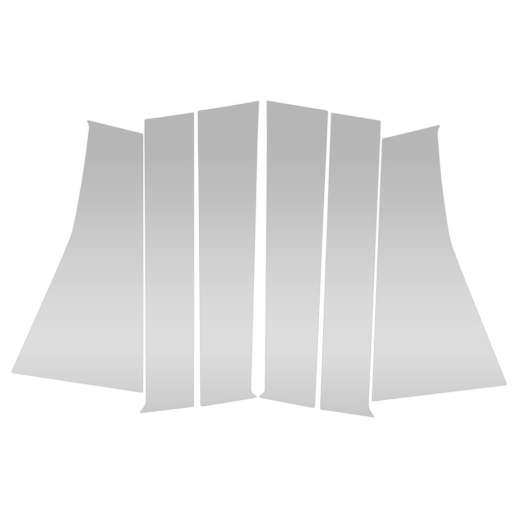 ABSOPRO Door Pillar Window Trim Stickers for Pillar Door Outer Exterior Covers for Mitsubishi Pajero Silver Tone Anti-Scratch Posts, 2016-2023,