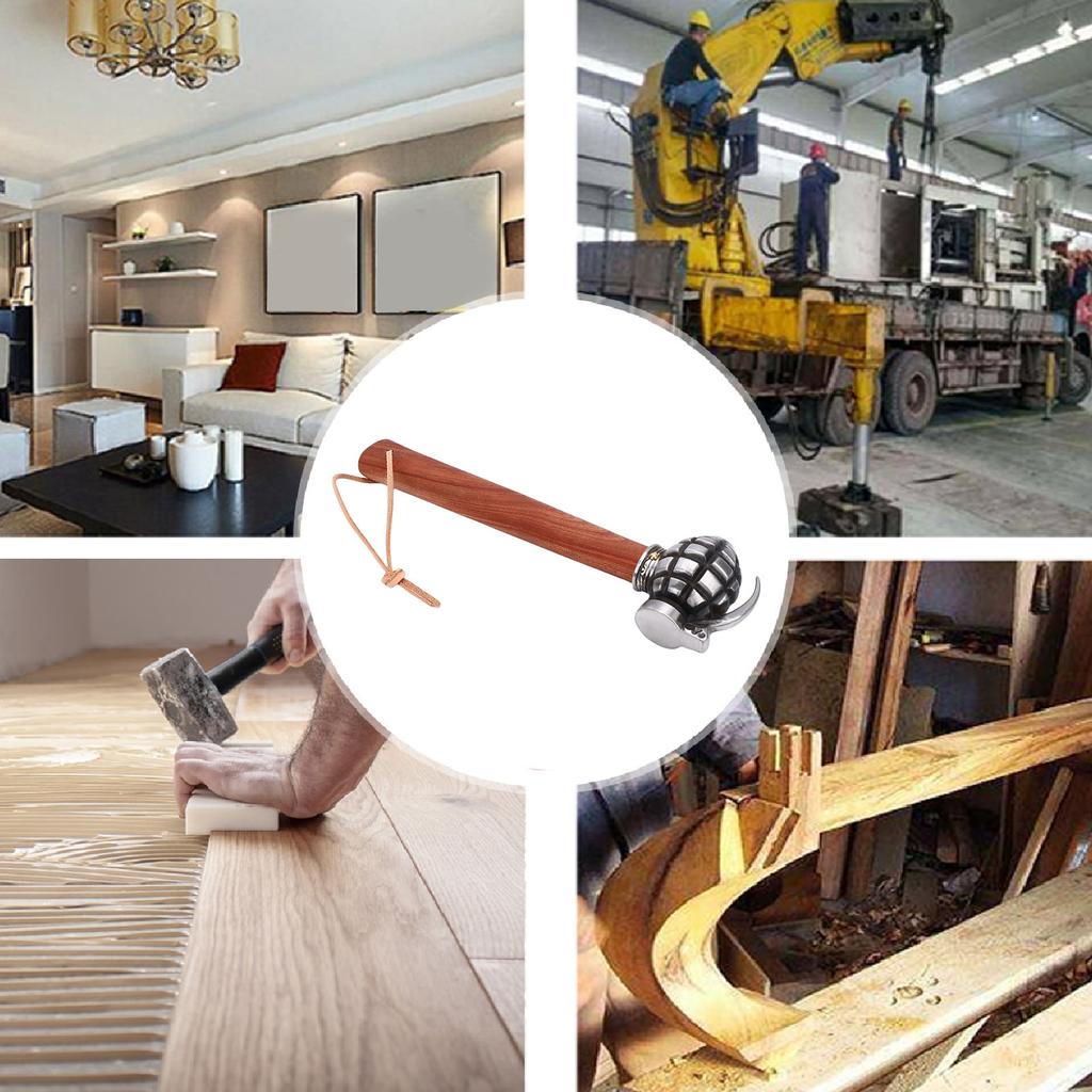 Stainless Steel Hammer, High Carbon Forged Steel Head with Reinforced Wooden Handle with Iron , Ergonomic Non-Slip Grip,