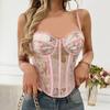 Сетчатое кружевное цветочное камизоле Облегающие кроп-топы Стиль острой девчонки Кружевной корсет Путешествия