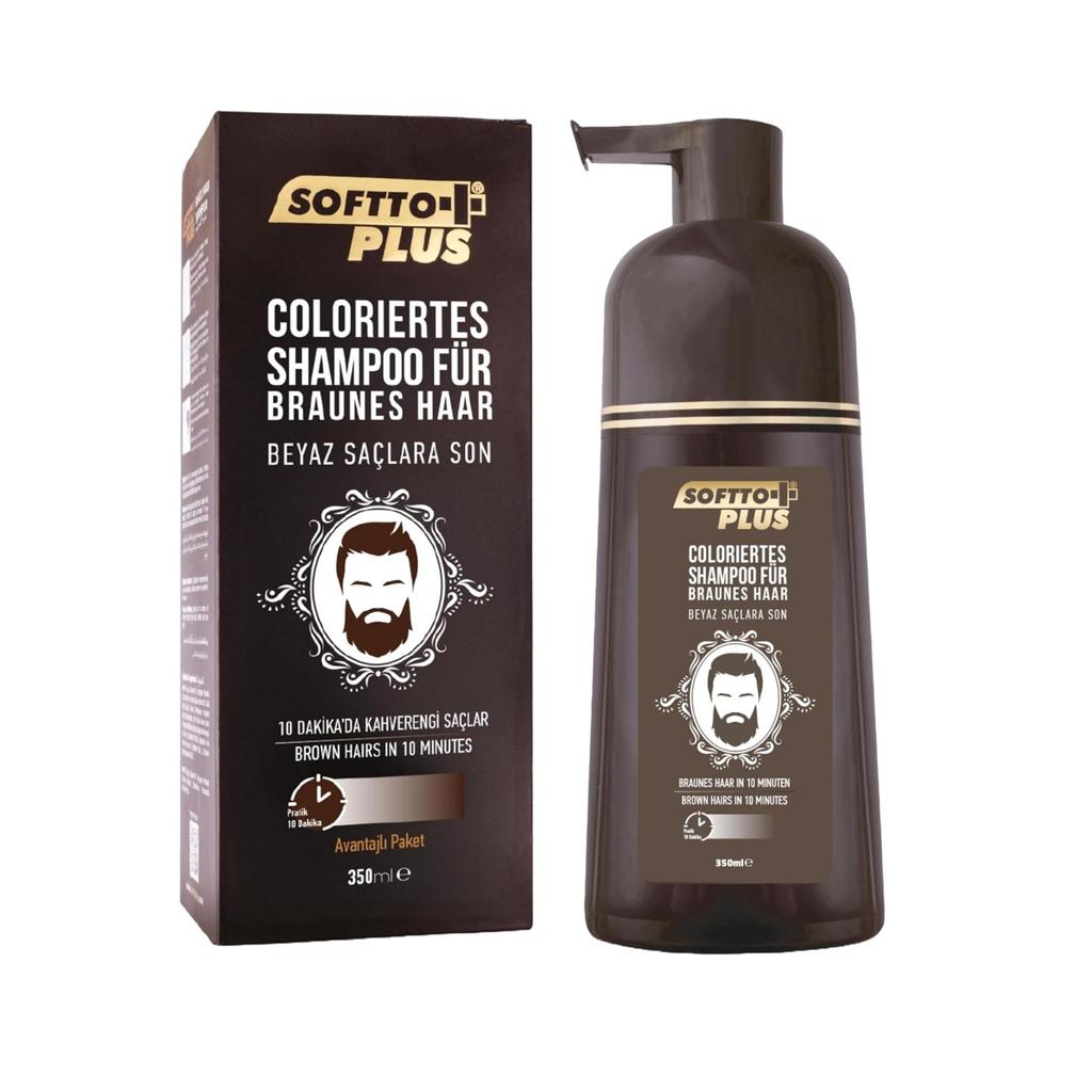 Шампунь Softto+Plus Brown Hair – для маскировки седых и белых волос 350 мл
