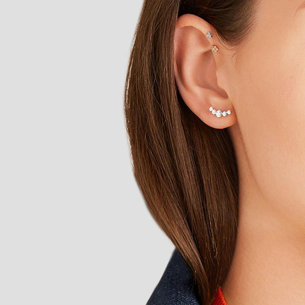 Punk Rock 16G Stainless Steel Bar Cartilage Helix Tragus Body Jewelry Stud Earrings Ear Piercing