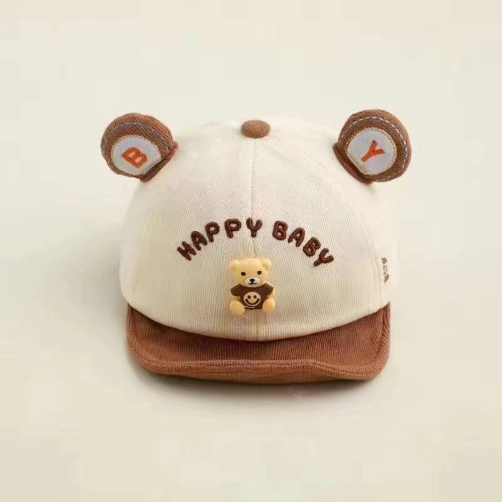 Cartoon Bear Kids Baseball Caps Adjustable Sunshade Visor Hat Korean Baby Peaked Caps Boys Girls