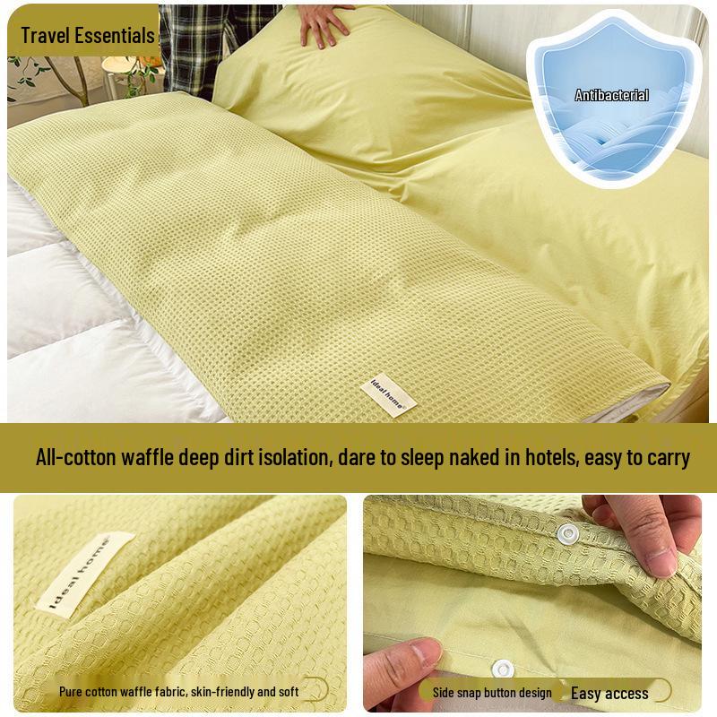 Набор из 3 предметов: Хлопковый дорожный спальный мешок и пододеяльник - Портативный, Защищающий от грязи, для деловых поездок