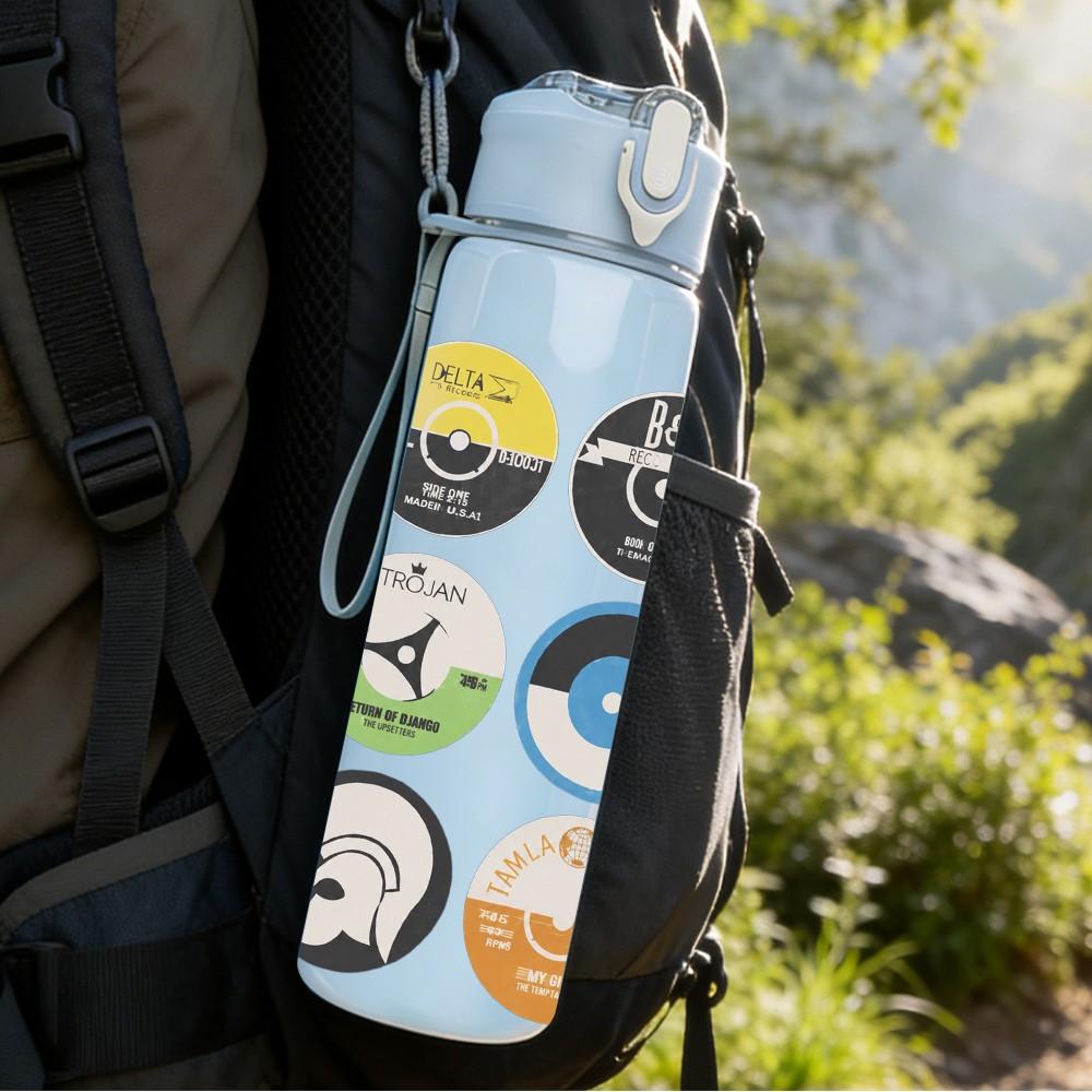 1PC Multi Color Circle 750ml sports water bottle leakproof straw lid outdoor office home