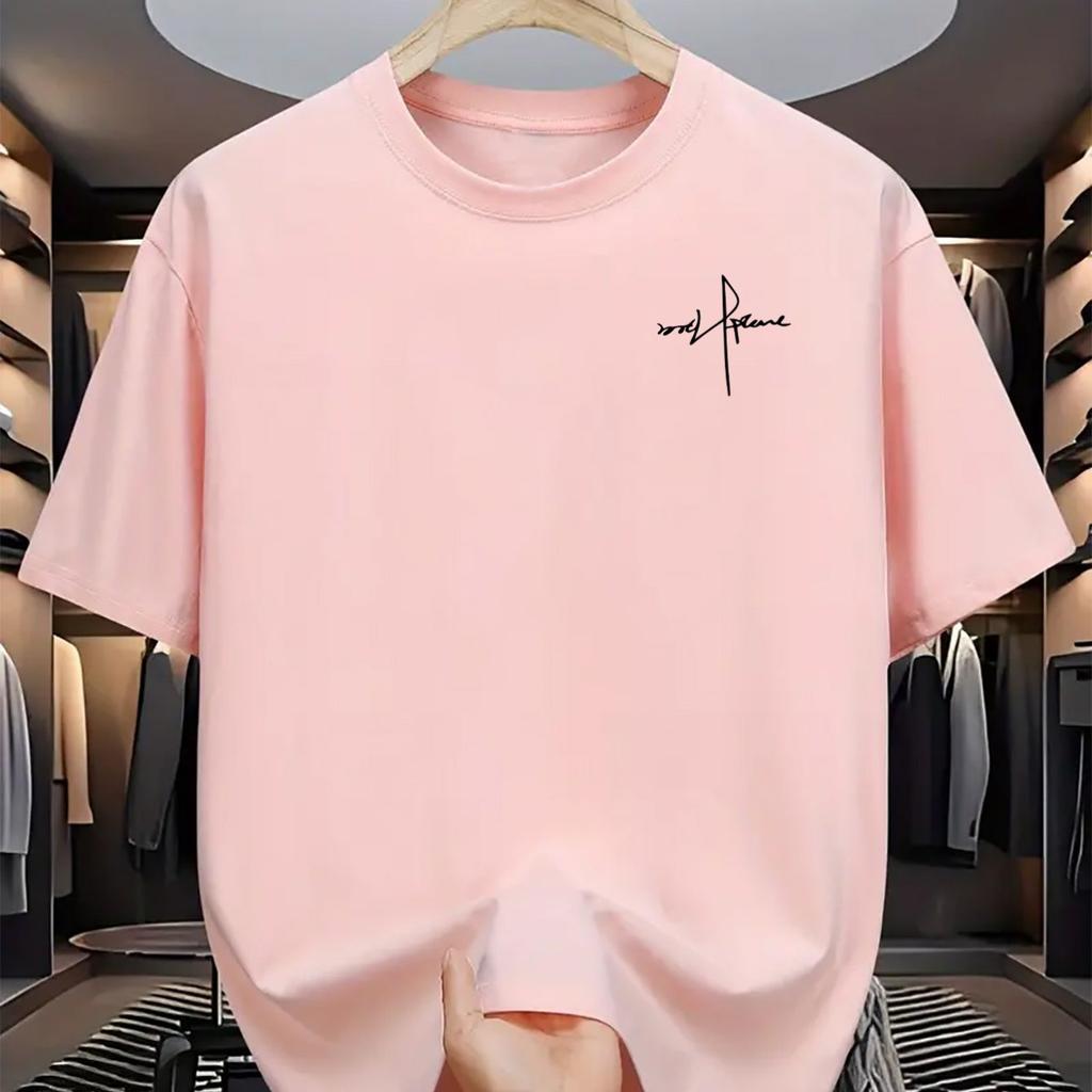Мужская летняя модная повседневная спортивная футболка свободного кроя из 100 хлопка большого размера с персонализированным принтом букв, круглым вырезом и коротким рукавом