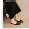 Fashion 2025 New Temperament Open Toe Flat Shoes for Casual Beach Vacation Women's Shoes Ladies Wear One Word Slippers Outside In Summer