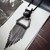 1 Pc Unisex Women Men Fashion Tassel Long Chain Personality Exaggerated Pendant Sweater Necklace