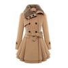 Women's Clothing Slim-fitting Long Woolen Jacket Double-breasted Woolen Coat Trench Coat Women
