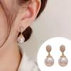 Faux Pearls Stud Earrings Vintage French Rhinestone Inlay Luxury Elegant Nonallergic Women Girls