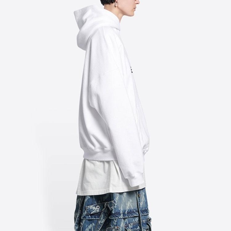 Balenciaga Wide Fit Hoodie 'White/Bubblegum' 675003TLVF29014