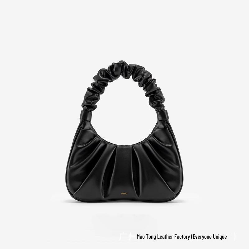 JWPEI Women's Genuine Leather Cloud Underarm Bag - High-End Niche Handbag & Small Tote