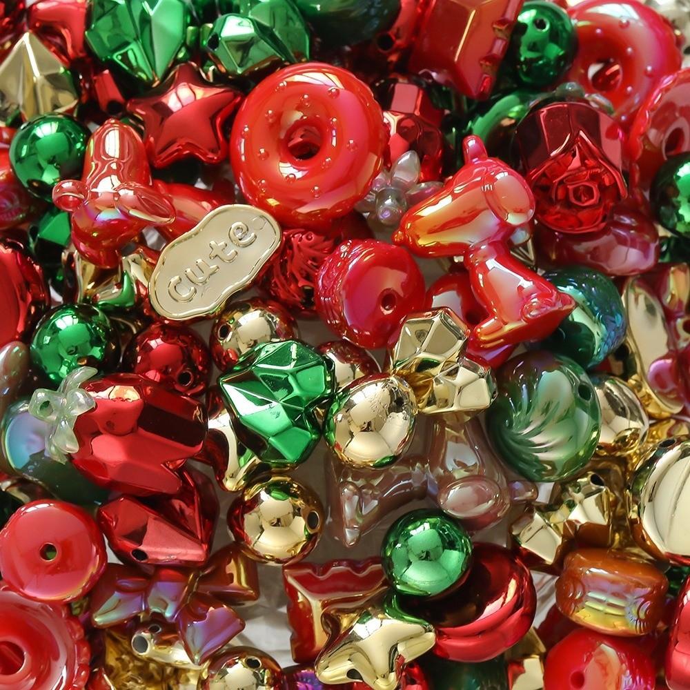 Акриловые бусины смешанных цветов 12~50 мм Бусины для изготовления ювелирных изделий Случайные бусины для браслетов DIY Поделки