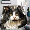 Кошка калико, Фланелевое одеяло с рисунком, Высокое качество, Комфортное для всех сезонов, Декор для дома, Тепло и уют, Идеально для подарков.