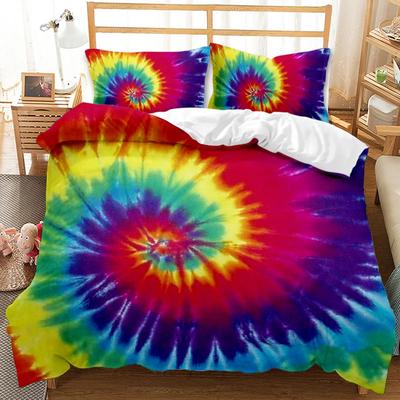 Комплект постельного белья Boho Tie Dye, комплект постельного белья в стиле хиппи, комплект постельного белья синего и фиолетового цвета для двоих, цыганский комплект постельного белья размера «king-size», полиэстеровый чехол для одеяла