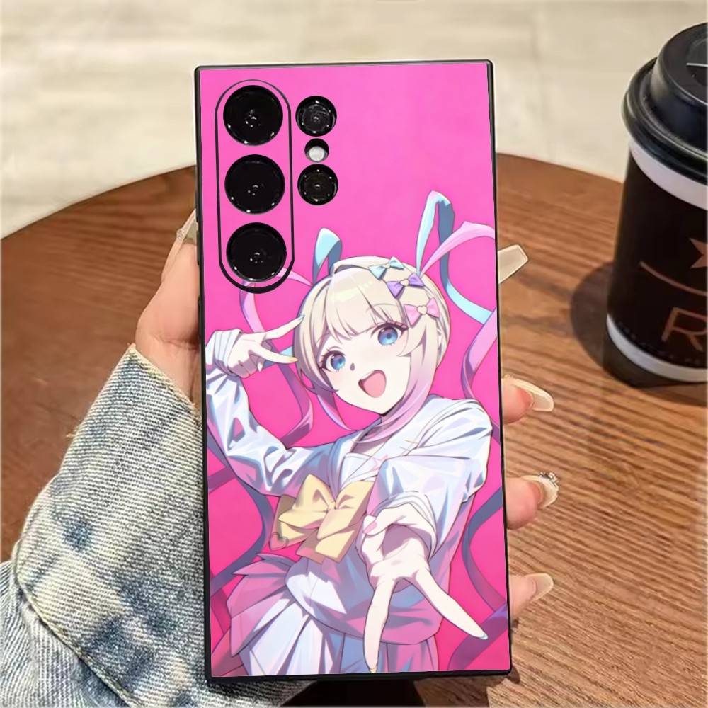 Чехол для телефона K-A-Angel Anime N-Needy Girl для Samsung S25, S24, S21, S22, S23, S20, Ultra, S26, Plus, Fe, Note, 5G Черный