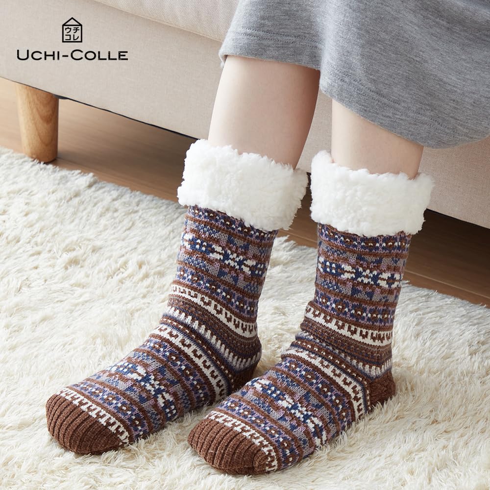 Gunze Теплые Пушистые с Флисом Носки для Холодной Погоды B UCHI-COLLE, Подкладка, Средней Длины, Защита, Женские (Ранее ВМФ)