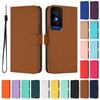 Solid Color Wallet Case for Tecno Pova 6 5 Neo 3 Spark 10 9 Pro 10C 9T 8C Shockproof Kickstand Card Slot Strap Phone Cover