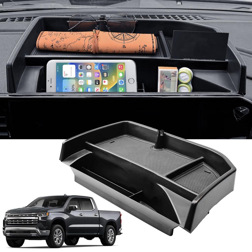 Органайзер-лоток на приборную панель центральной консоли для Chevrolet Silverado 1500 и GMC Sierra 1500 2025 2025 2025 годов, автомобильный бокс за экраном