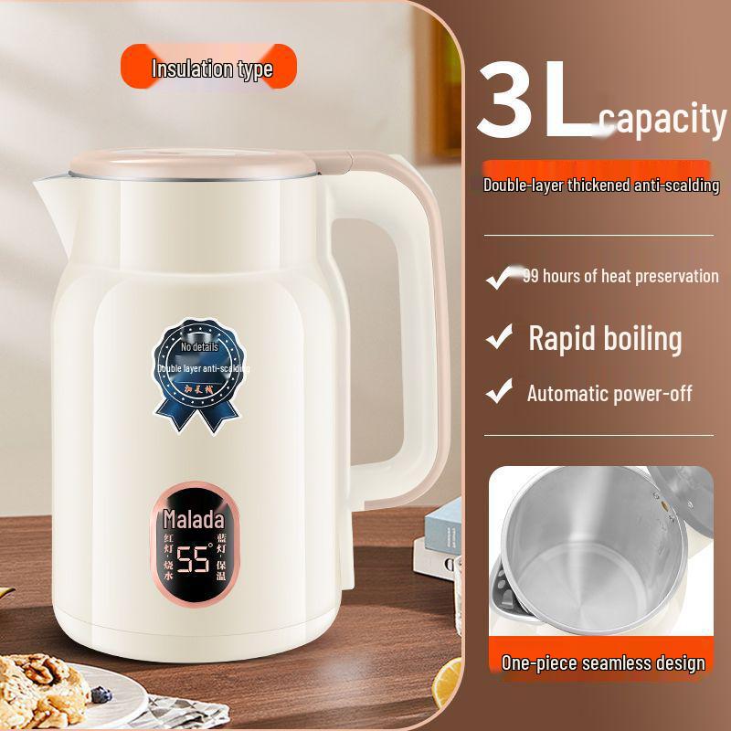 Stainless Steel Electric Kettle, Anti-Scald, Keep Warm, Durable Electric Water Boiler, Genuine Product