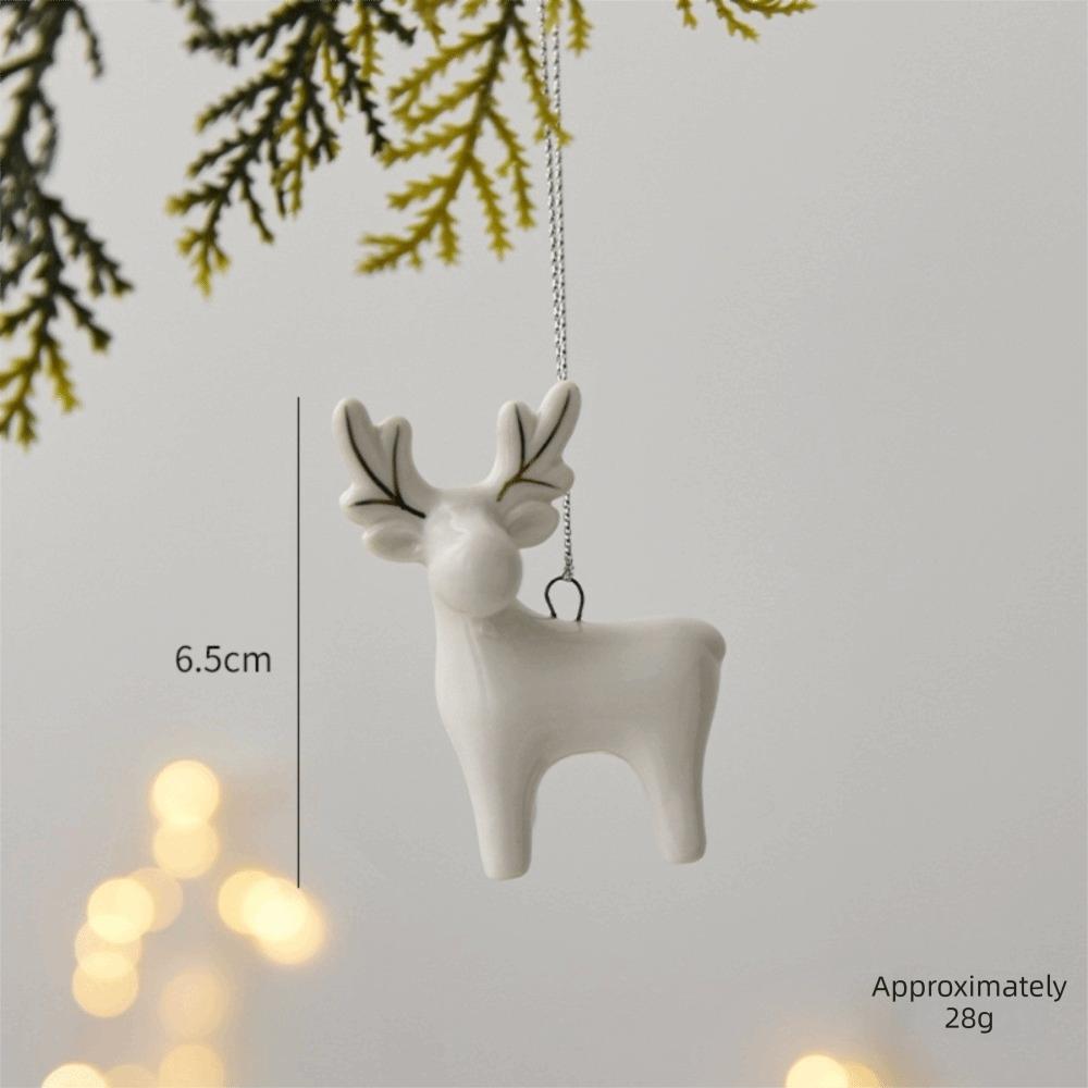 Home Decor Christmas Tree Charms Ceramic Mini Elk Pendant Penguin Christmas Pendant Party Supplies