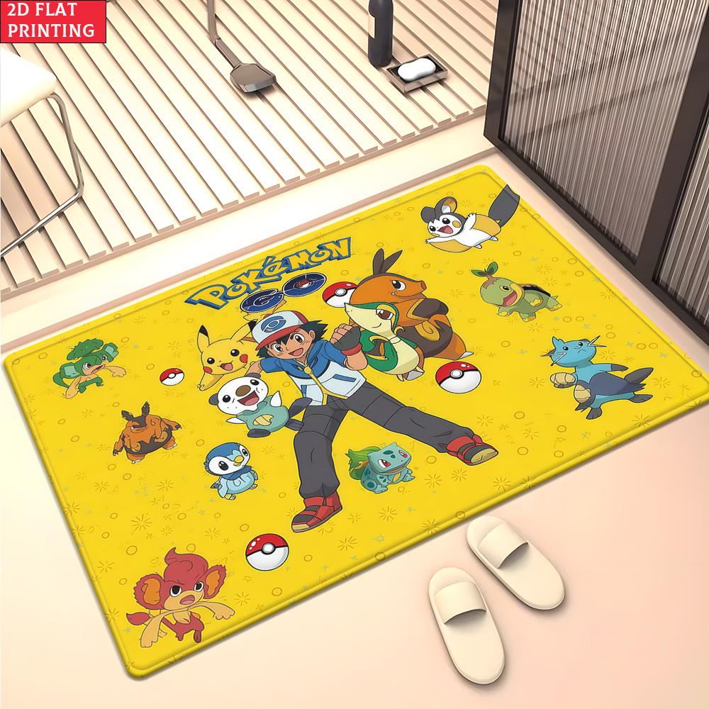 Cute Yellow Cartoon Character Area Rug Anti Slip Washable Floor Mat For Kids Bedroom Living Room Game Bedroom Home Decor Carpet