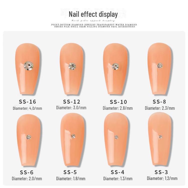 Смешанные чешские мини-стразы для ногтей - 1440 шт. маленьких круглых бриллиантов с заостренным основанием