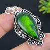 Натуральный зеленый лабрадорит драгоценный камень 925 стерлинговое серебро кулон 2,25" W7w14