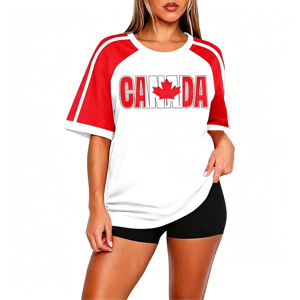 Women's Round Neck Soccer Top for Football Fans