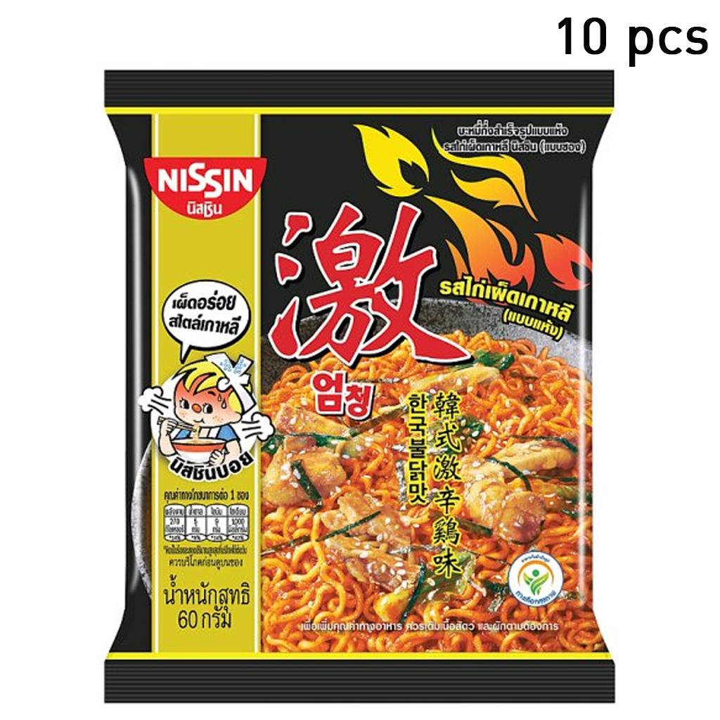 NISSIN Instant Noodles Premium Korean Hot Chilli Chicken Flavour (Dry Type) 60 G. X 5 / 10 / 15 / 20 Pcs