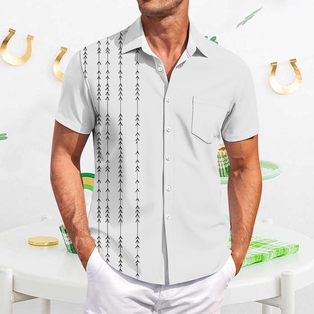 Men's Casual Short-sleeved Shirt Slim Fit Stylish Men's Print