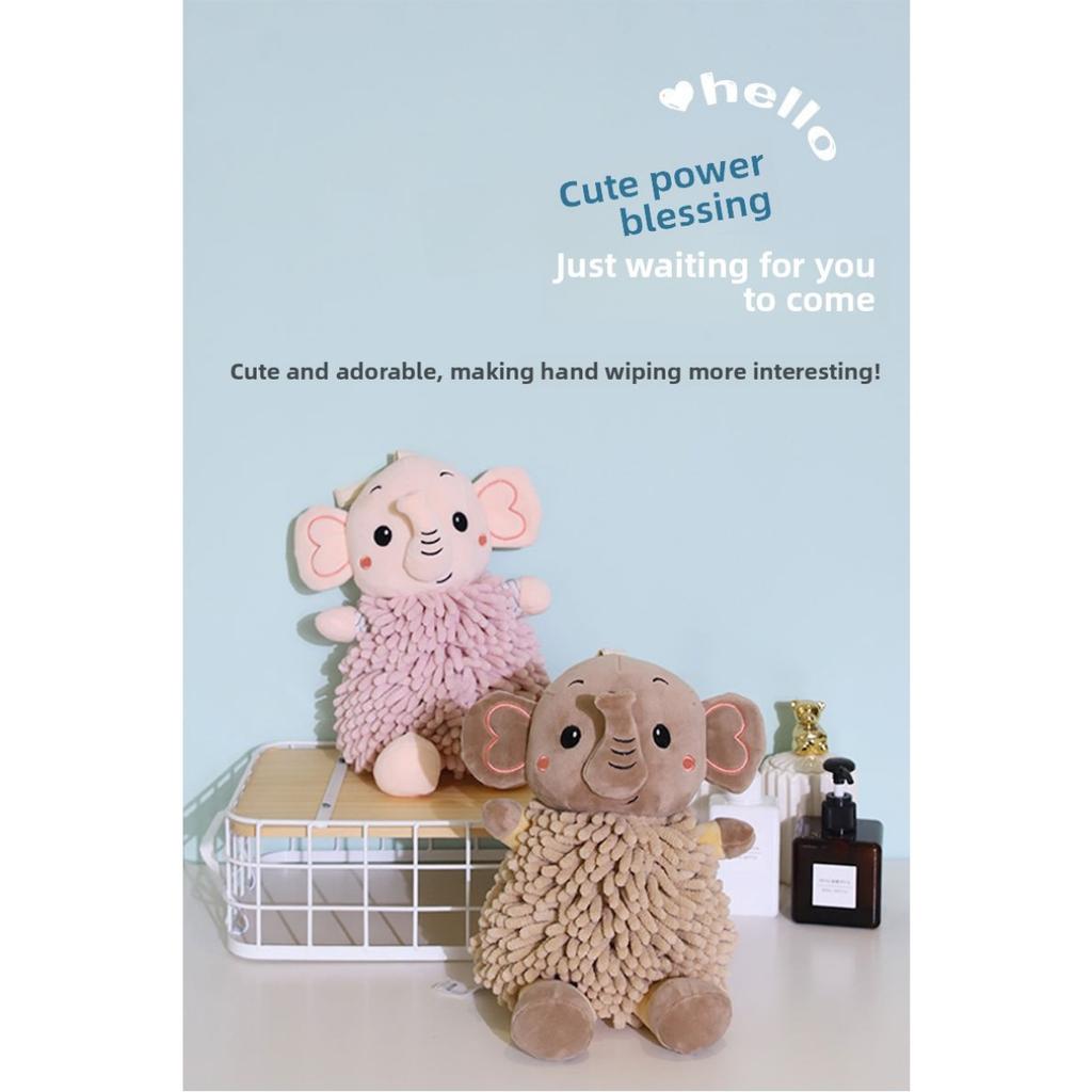 Cartoon Animal Shenier Hand Towel 2-in-1, Children and Adults Thick and Cute Hanging Hand Towel