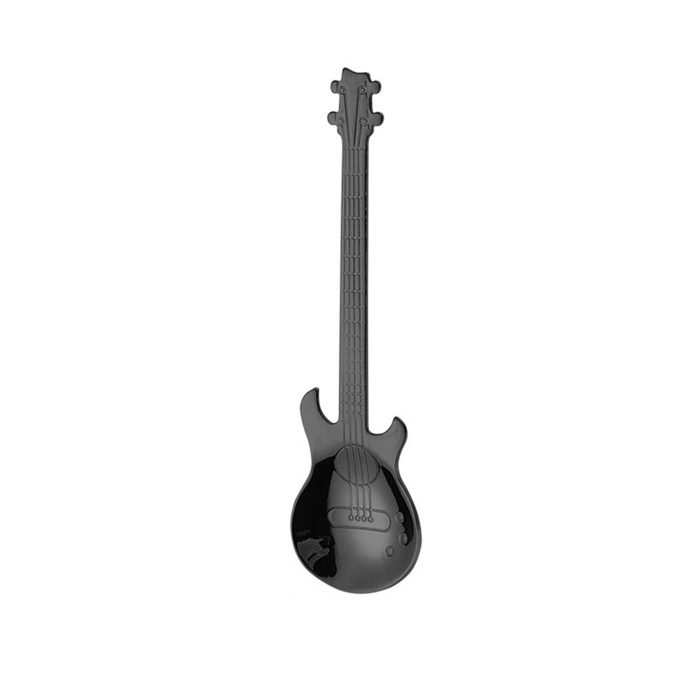 Dessert Ice Cream Guitar Shaped Tableware Stirring Drinking Tool Teaspoon Flatware Coffee Spoon