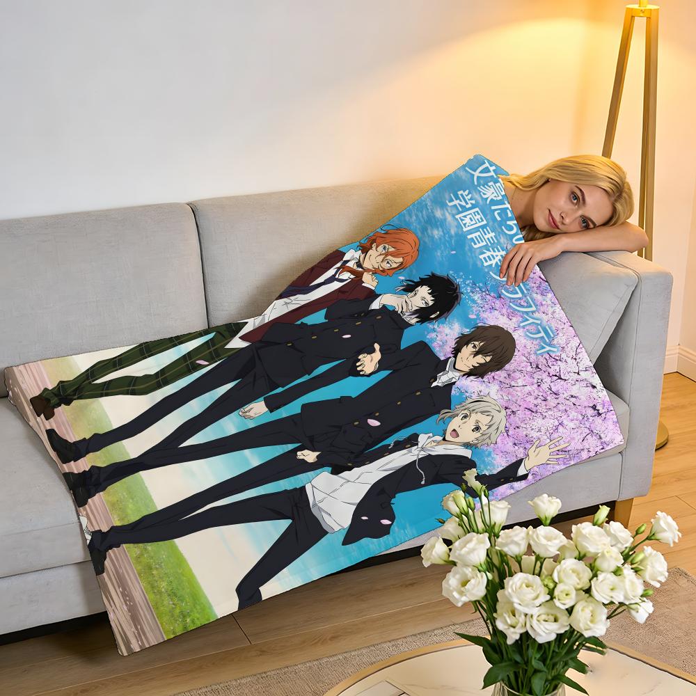 Throw High-Density Short Plush Blanket For Sofa Nap Air-Conditioned Room Soft Skin-Friendly Classic Comics Bungo Stray Dogs
