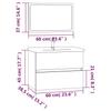 2 piece bathroom furniture set smoked oak wood based material