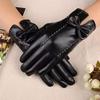 Yousheng Женские перчатки из искусственной кожи с флисовой подкладкой, перчатки с сенсорным экраном, теплые зимние перчатки с бантами для вождения, поездок на работу, свиданий