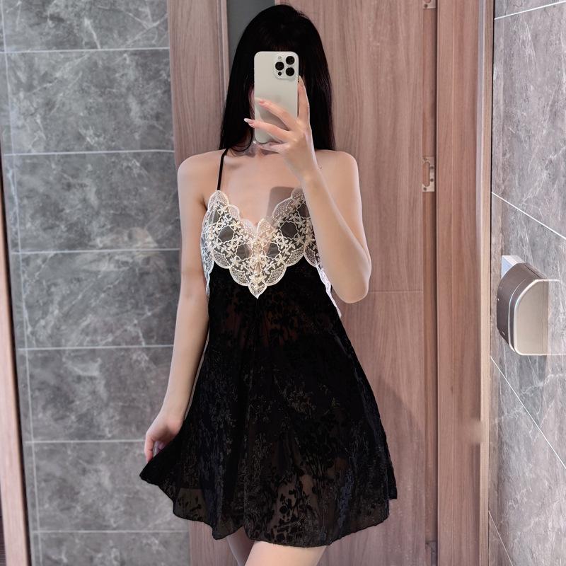 Французская сексуальная женская пижама: 2025 Выгоревший кружевной комплект из майки и шорт