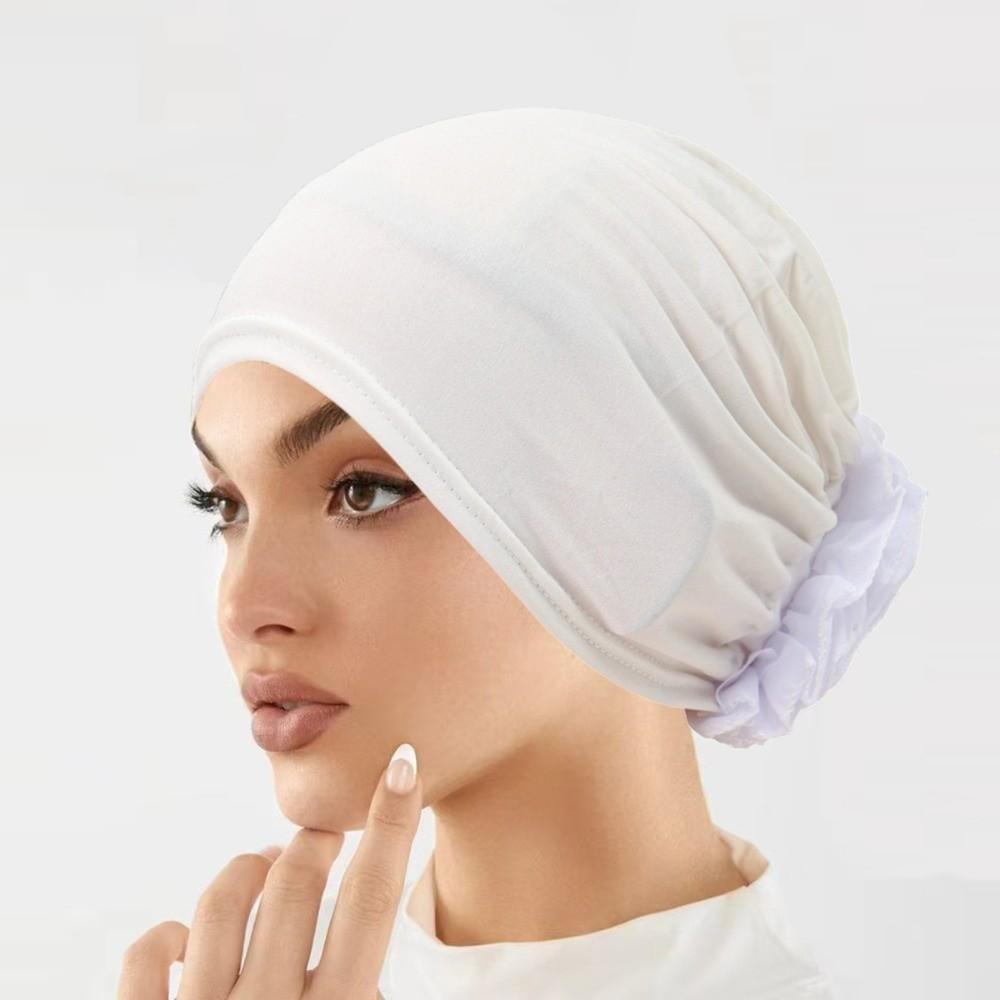 Wrap Style Flower Turban Hat Elastic Islamic Headband Fashion Hijab Caps Hair Loss