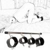 BDSM Set Sex Tools Expandable Stainless Steel BDSM Spreader Bar Bondage Game Ankle Handcuffs Collar for Couples