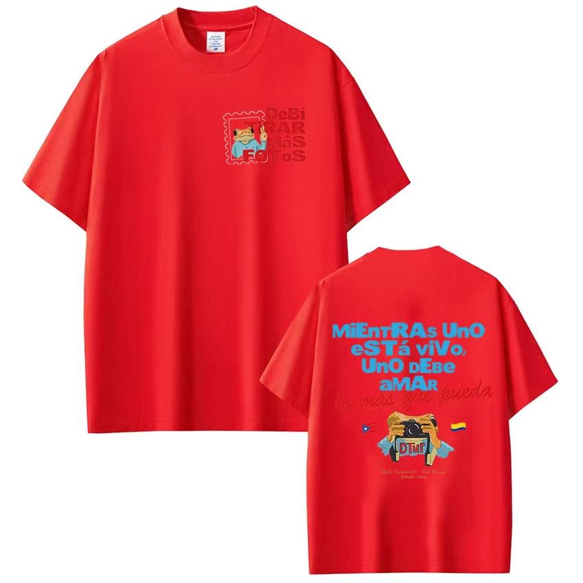 Rapper Bad Bunny Tshirt Debi Tirar Mas Fotos Dtmf Tour T Shirts Mens Clothing Women Fashion Hip Hop Summer Tshirt Streetwear