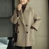 Premium Ribbed Woolen Overcoat for Women, Loose Fit To Accentuate Slimming Look In Spring Autumn Winter